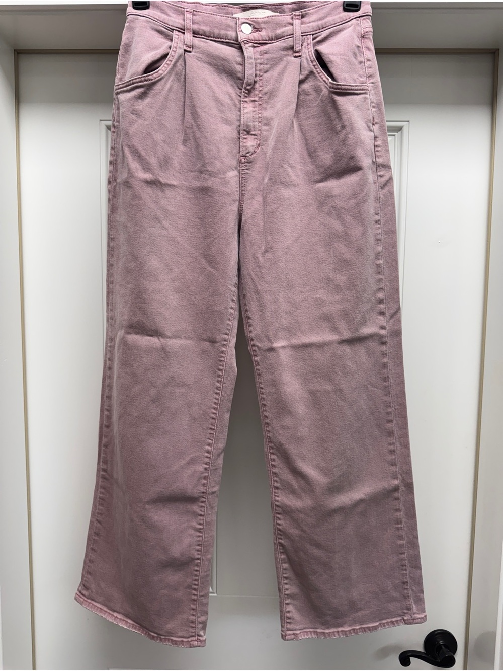 Joe's Jeans The Pleated Wide Leg Ankle Denim High Rise Nostalgia Rose Pink Sz 28 - Picture 4 of 11